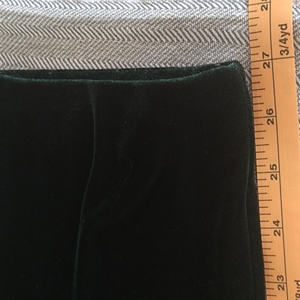 Valenti Women's Size Small Forest/Hunter Green Velvet Pull On Pants *Altered* - Picture 11 of 13